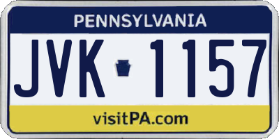 PA license plate JVK1157