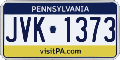 PA license plate JVK1373