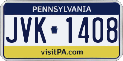 PA license plate JVK1408