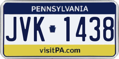PA license plate JVK1438