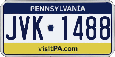 PA license plate JVK1488