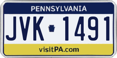 PA license plate JVK1491