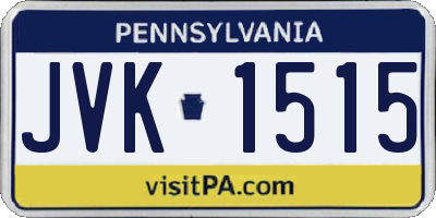 PA license plate JVK1515