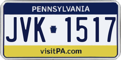 PA license plate JVK1517