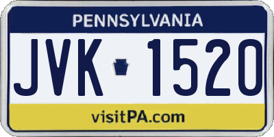 PA license plate JVK1520
