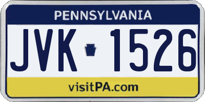 PA license plate JVK1526