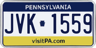 PA license plate JVK1559