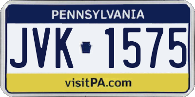 PA license plate JVK1575