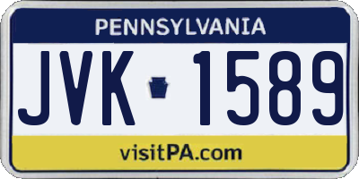 PA license plate JVK1589