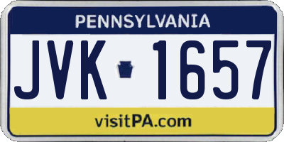 PA license plate JVK1657