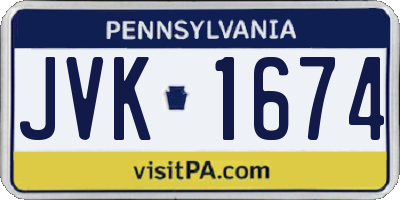 PA license plate JVK1674
