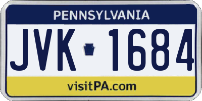 PA license plate JVK1684
