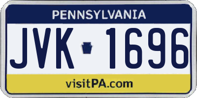 PA license plate JVK1696