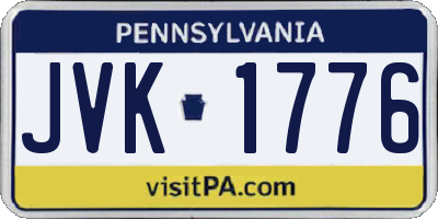 PA license plate JVK1776