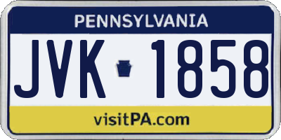 PA license plate JVK1858