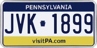 PA license plate JVK1899