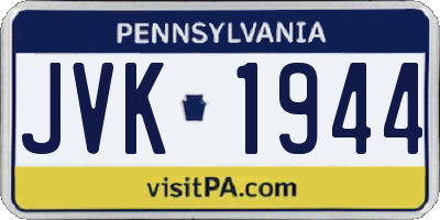 PA license plate JVK1944
