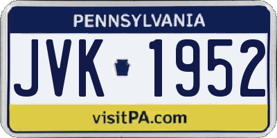 PA license plate JVK1952