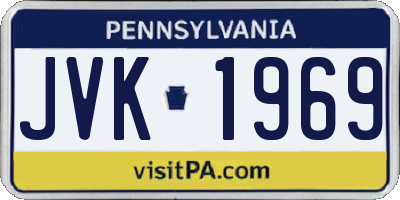 PA license plate JVK1969