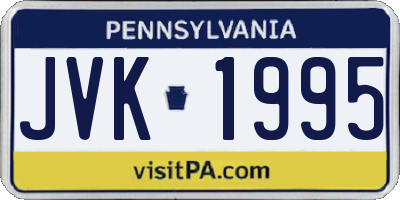 PA license plate JVK1995