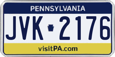 PA license plate JVK2176