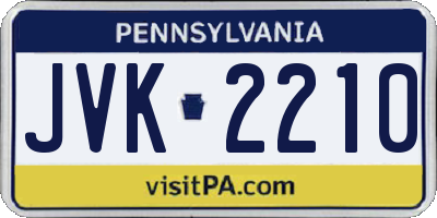 PA license plate JVK2210