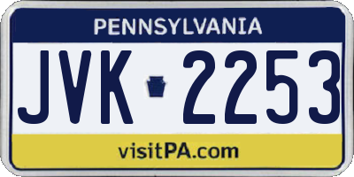 PA license plate JVK2253