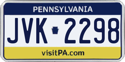 PA license plate JVK2298