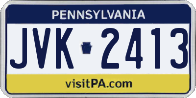 PA license plate JVK2413