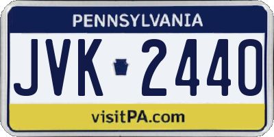 PA license plate JVK2440