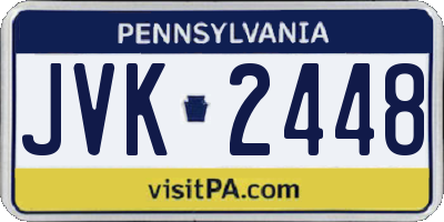 PA license plate JVK2448