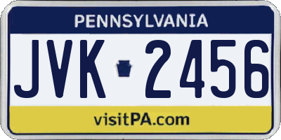 PA license plate JVK2456