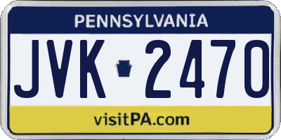 PA license plate JVK2470