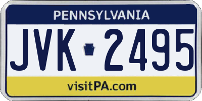 PA license plate JVK2495