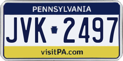 PA license plate JVK2497