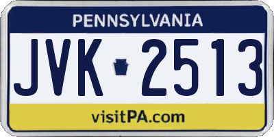 PA license plate JVK2513