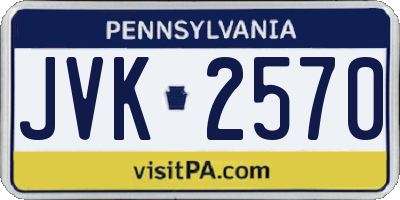 PA license plate JVK2570