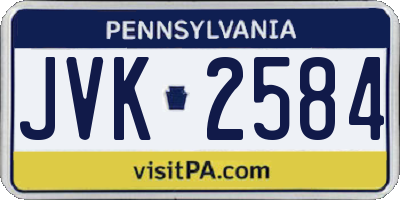 PA license plate JVK2584