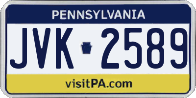 PA license plate JVK2589