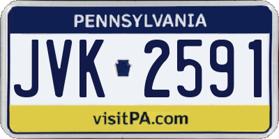 PA license plate JVK2591