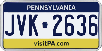 PA license plate JVK2636