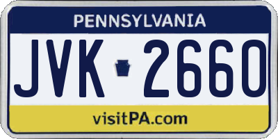 PA license plate JVK2660