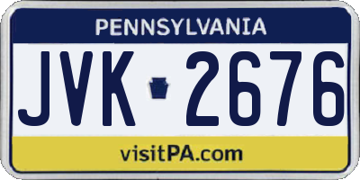 PA license plate JVK2676