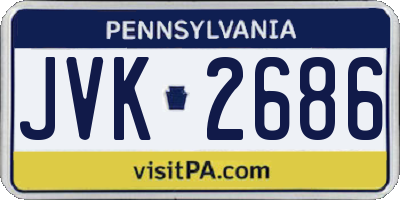 PA license plate JVK2686
