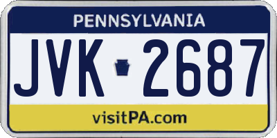 PA license plate JVK2687