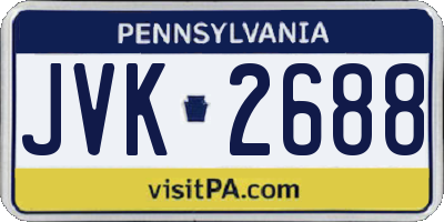 PA license plate JVK2688