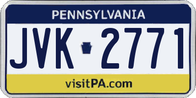 PA license plate JVK2771