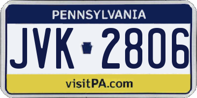 PA license plate JVK2806
