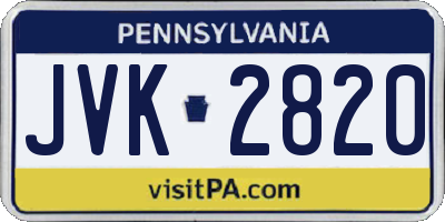 PA license plate JVK2820