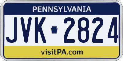 PA license plate JVK2824